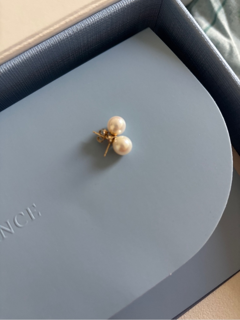 Pearl Stud Earrings - Cream AUTHENTIC Pearl and 14k Gold